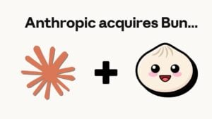 Illustration of Bun joining Anthropic to support fast JavaScript runtimes for coding agents and developer workflows.