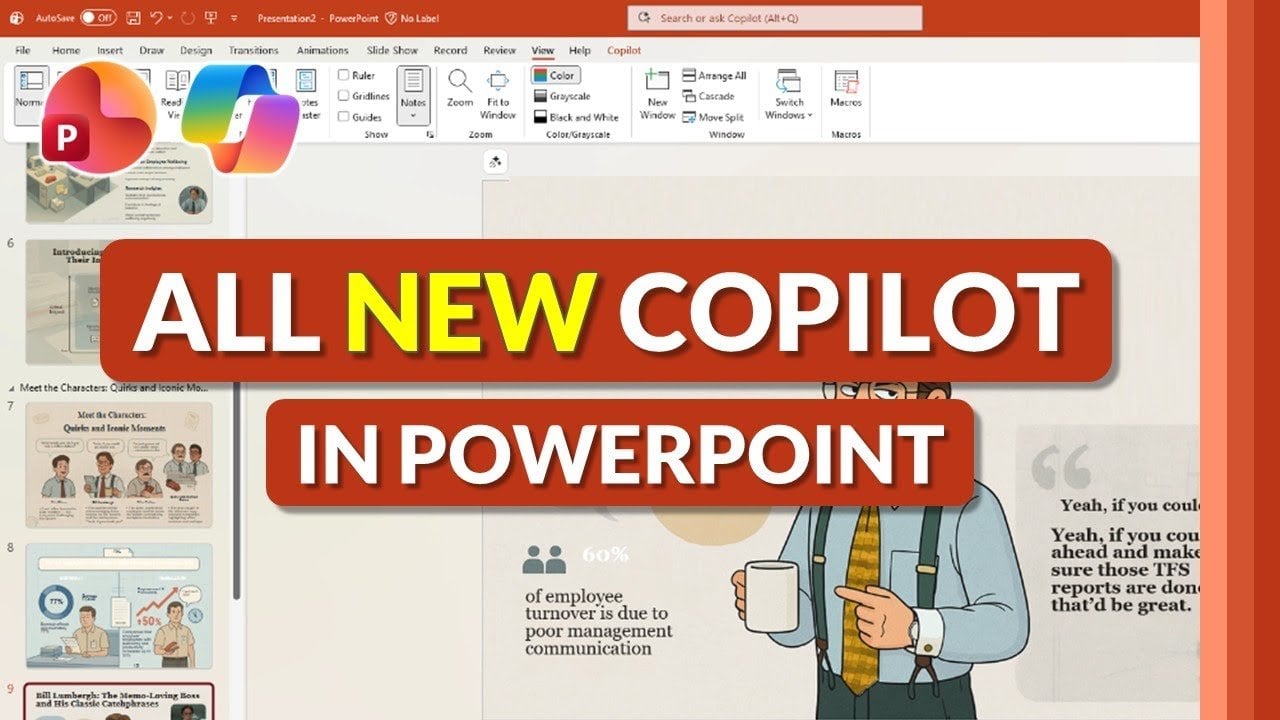 PowerPoint Copilot 2025: Od prázdného slajdu k značkové prezentaci během minut