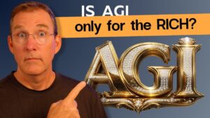 A simple chart showing how AGI scale raises costs, leaving small teams behind while big players grow stronger.