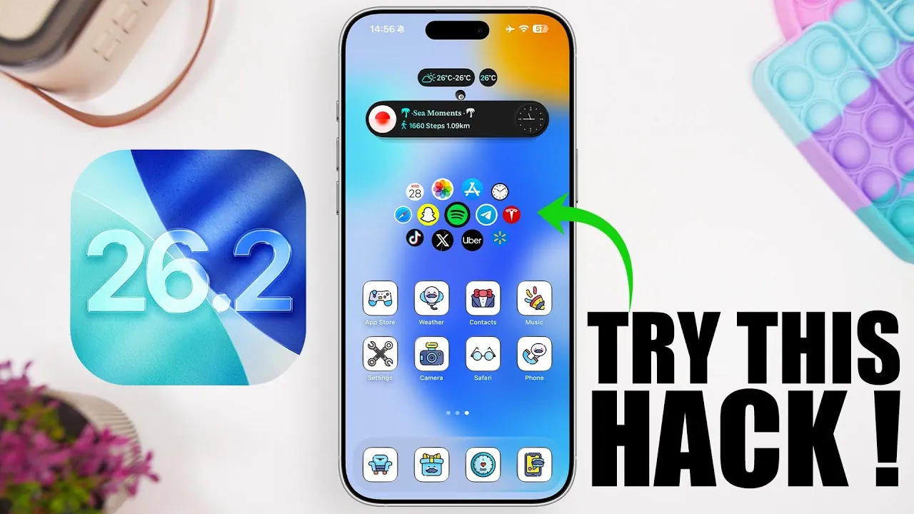 Customizing your iPhone home screen with iOS 26.2 themes