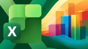 Analyst using Excel tables and dynamic arrays to clean sales data, with headers frozen and totals updating automatically.