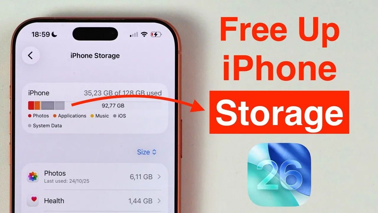 Guide to optimizing iPhone storage with iOS 26 features