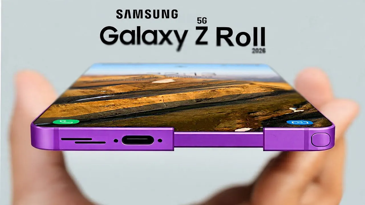 Close-up of the Galaxy Z Roll 5G's advanced camera system