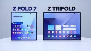 Galaxy Z TriFold and Fold 7 side-by-side comparison of features and design