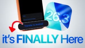 iOS 26.3 Beta showcasing new data transfer features for Android