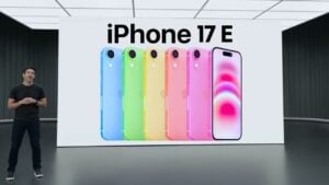 iPhone 17e showcasing its sleek design and Dynamic Island feature