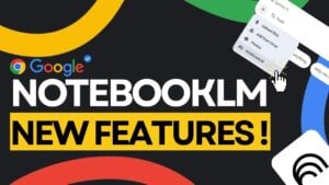 A clean view of NotebookLM connected with Gemini v3, showing options to create presentations, data tables, and images.