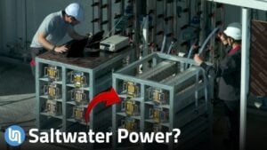 Close view of a PRO setup with pumps, filters, and brine lines connected to a desalination plant.