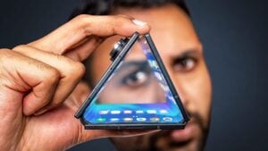 Samsung Galaxy Z TriFold showcasing its triple-fold design in tablet mode