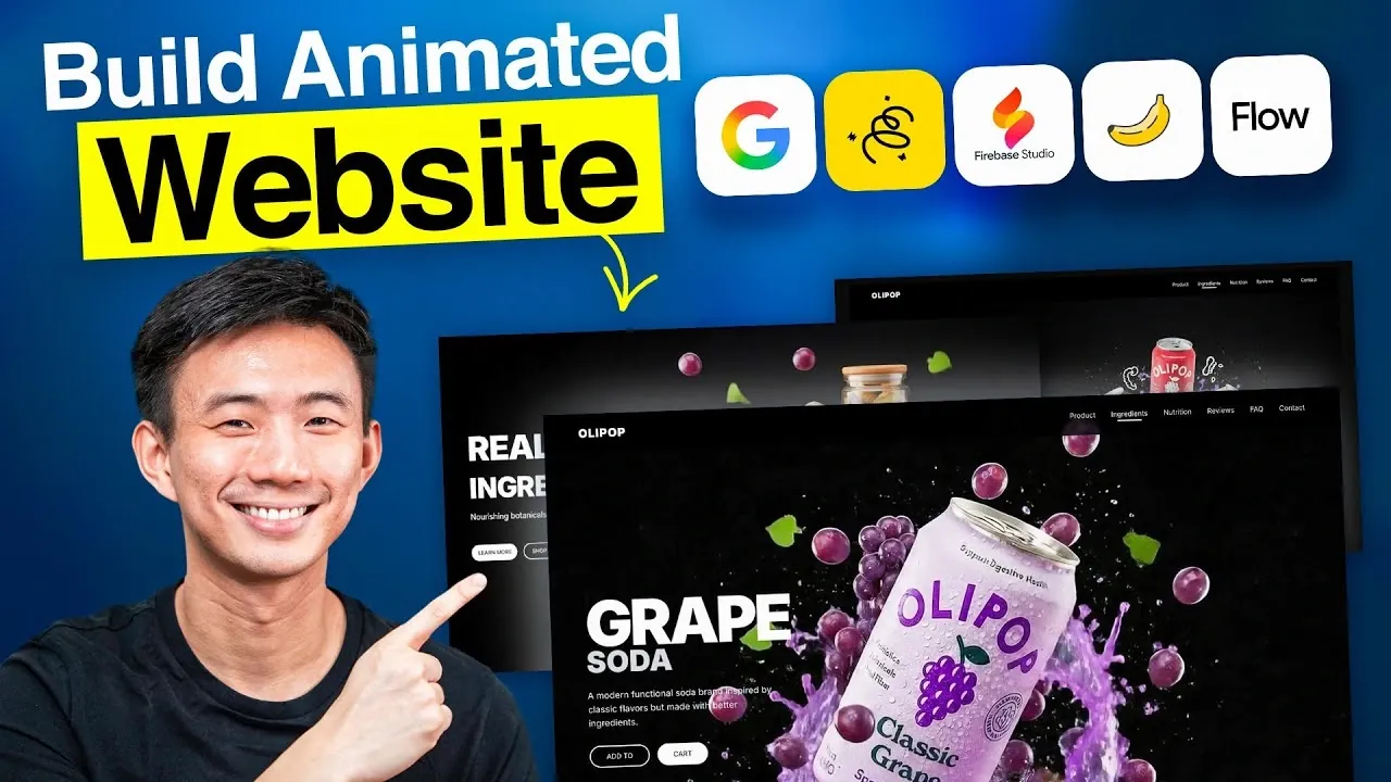 Flow from Google maps transitions between frames, creating smooth motion paths and layered depth for sections and buttons.