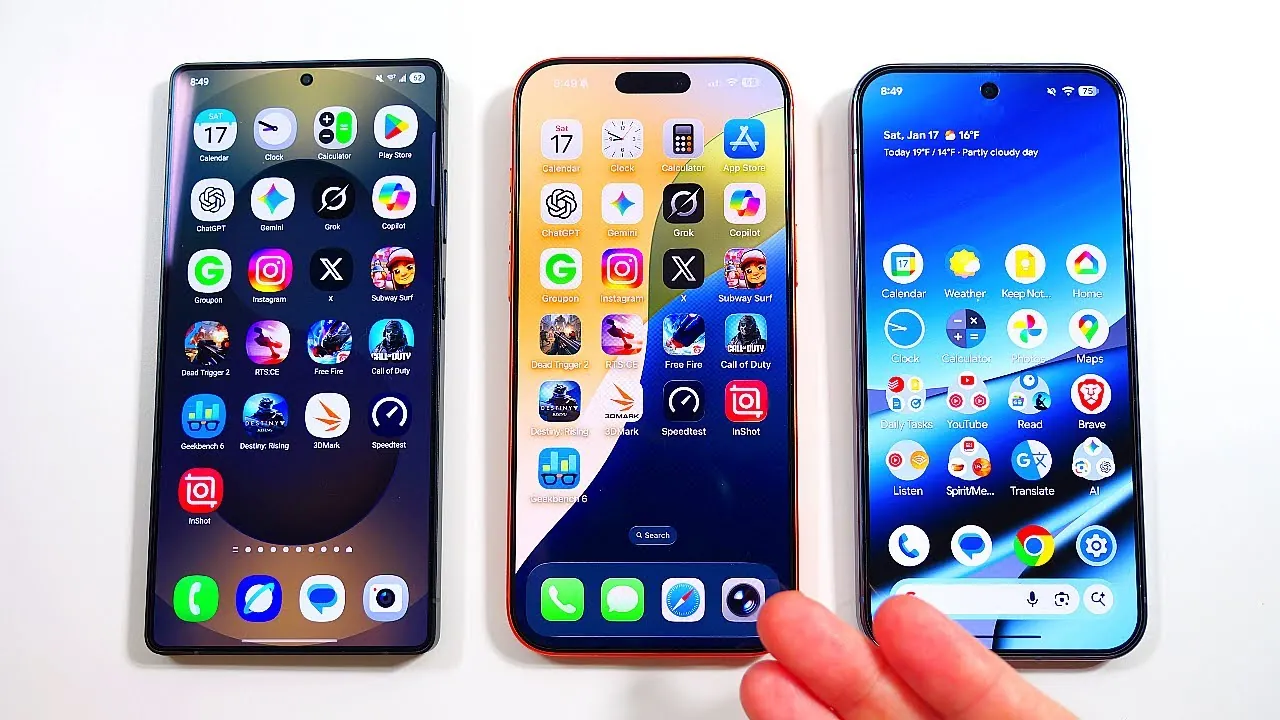 2026 flagship smartphone design and display comparison