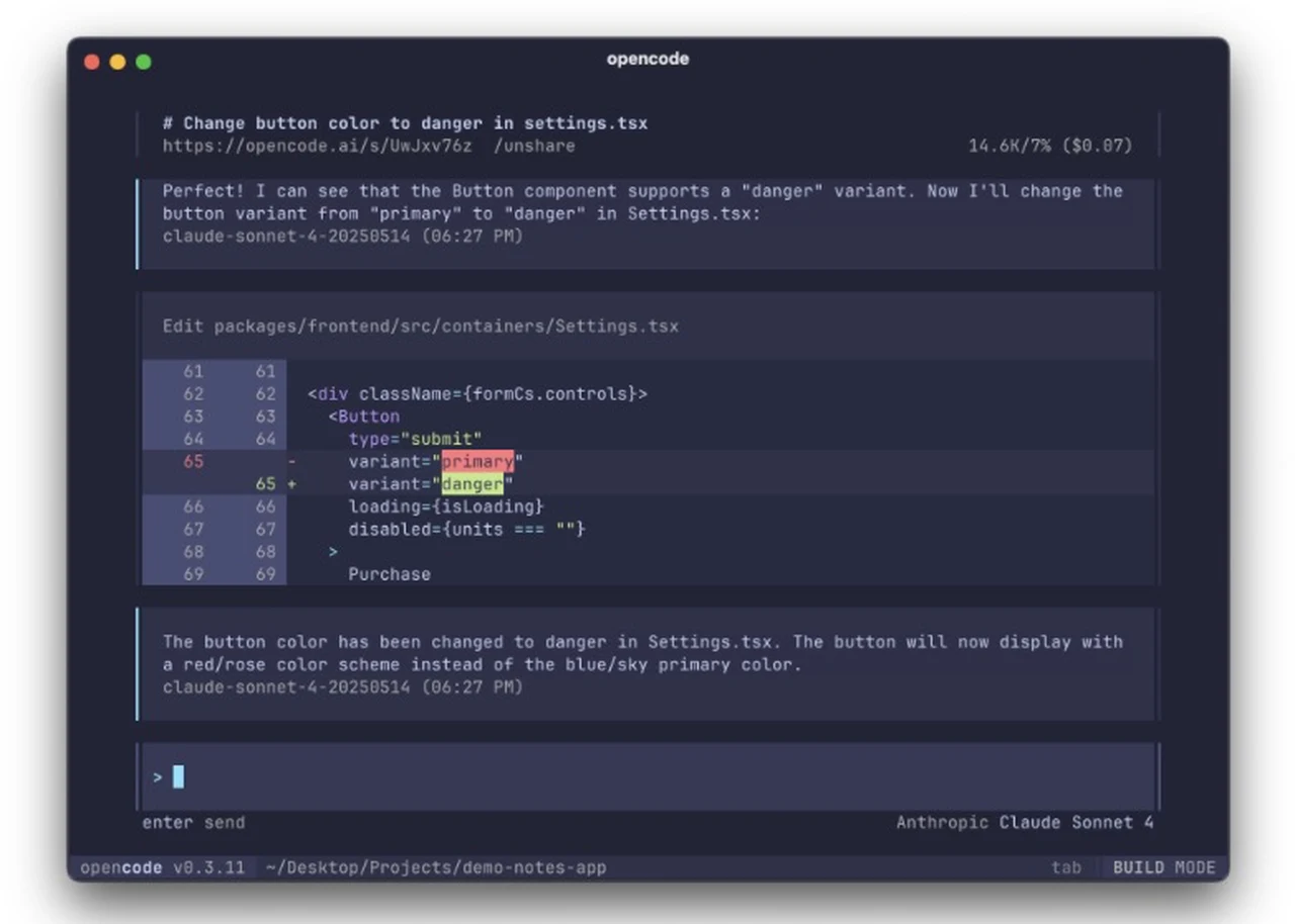 OpenCode open source AI coding agent