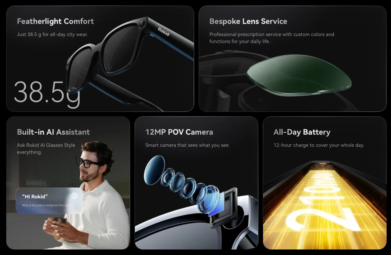 stile occhiali rokid ai