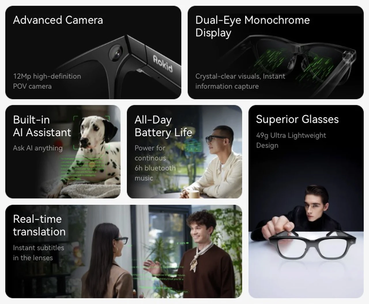 Caratteristiche degli occhiali Rokid