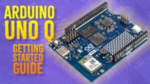 USB webcam streaming to Arduino Uno Q for live object detection, with results displayed on a connected monitor.