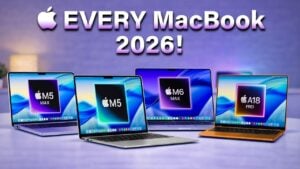 Overview of Apple’s 2026 MacBook lineup featuring new chips and designs