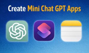 A Mac Dock icon triggers a shortcut that organizes recipes with bullet points, ingredients, and steps using ChatGPT.