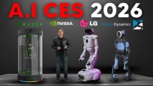 Boston Dynamics Atlas performs precise tasks with 360-degree joints and tactile hands during a CES 2026 factory demo.