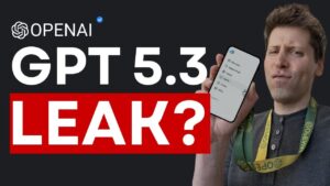 Dashboard showing ChatGPT 5.3 leak highlights beside Gemini personal intelligence features across Google apps.
