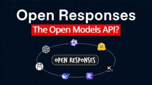 Vendor logos including Hugging Face and Vercel, indicating early support for the shared open model responses spec.