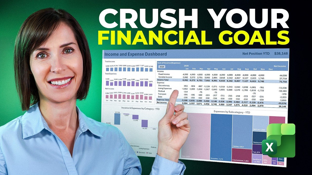 Excel Financial Systems Excel Finance Tracker with Auto Bank Import and Smart Savings Goals ...