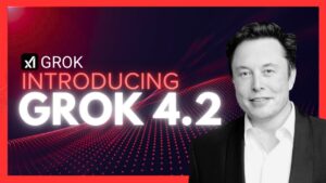 Preview of Grok 4.2 highlighting faster coding and video comprehension, with release aiming for mid-January 2026.