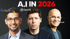 Graphic showing rising public pushback as AI expands in 2026, with costs and job fears in focus.