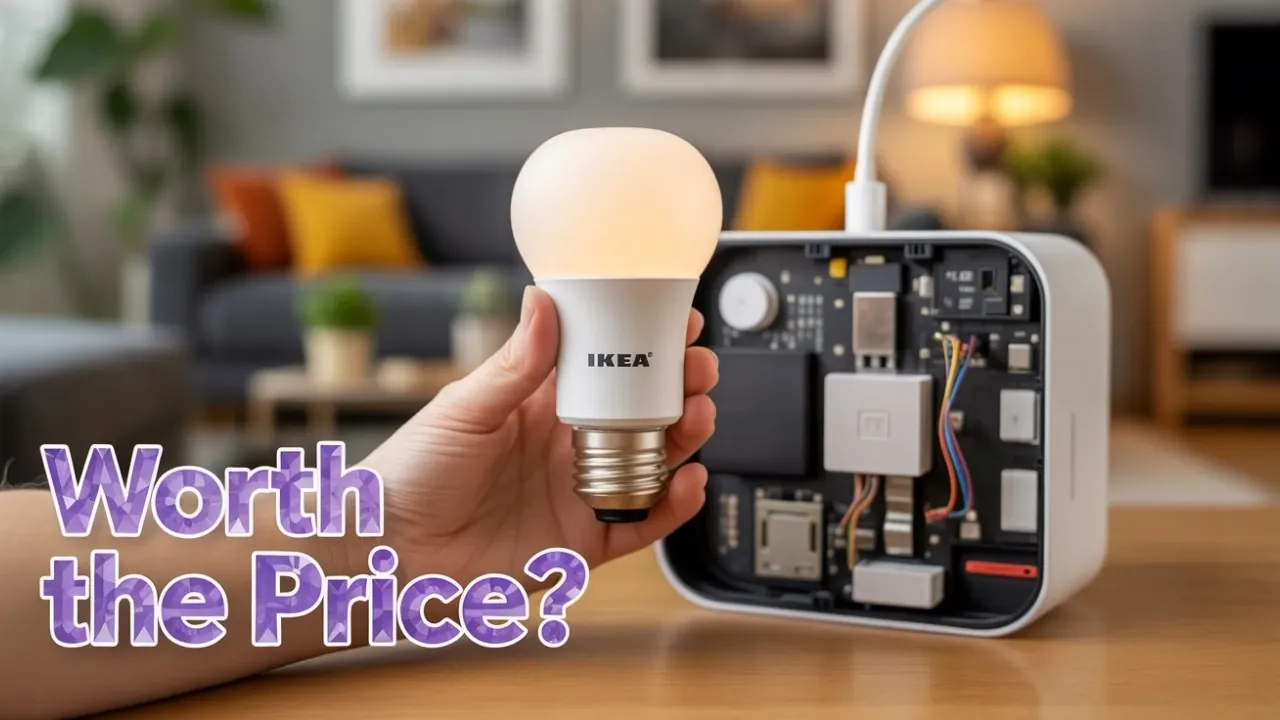 Close-up of IP67 weather-resistant motion sensor next to door contact and water leak detector on a table.