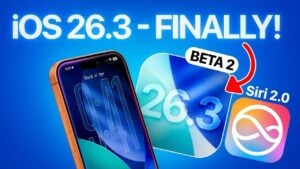 iOS 26.3 Beta 2 showcasing Siri 2.0 and AI advancements