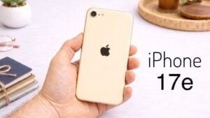iPhone 17e showcasing its sleek design with dynamic island feature