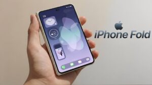 Concept design of the iPhone Fold showcasing its sleek foldable design