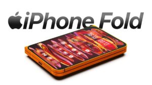 Close-up of the iPhone Fold’s premium titanium design