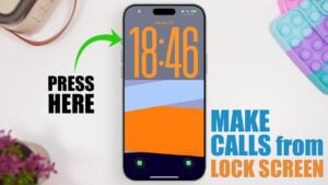 iPhone lock screen showing call shortcut setup for quick dialing