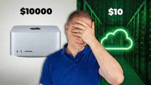 A $10,000 Mac Studio and a $10 cloud AI agent compared while building a responsive luxury travel website.