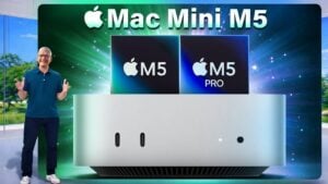 Compact Mac Mini M5 showcasing sleek design and powerful performance