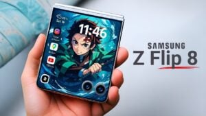 Samsung Galaxy Z Flip 8 showcasing its slim and lightweight design