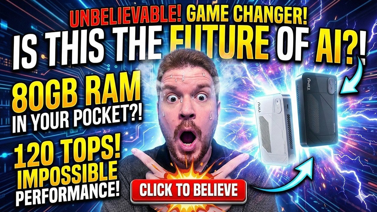 Pocket AI Mini PC with 80GB Memory, 1TB M.2 Storage, Offline Power Hands-On
