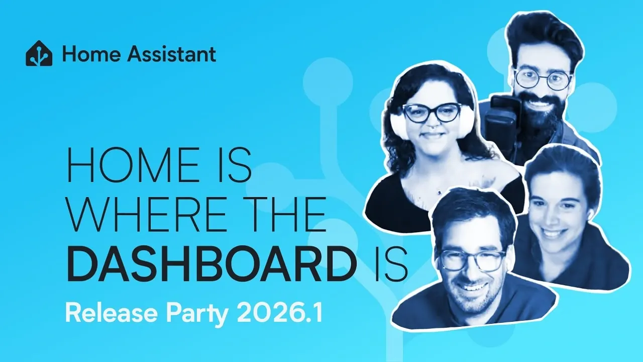 Unified dashboard tiles in Home Assistant 2026.1 showing lights, climate summaries, and the new Devices section.