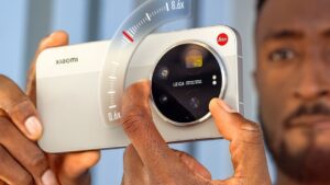 Close-up of Xiaomi 17 Ultra Leica Edition camera design and Leica branding