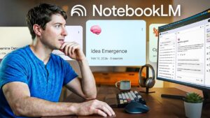 NotebookLM notebook showing a curated list of PDFs, websites, and videos organized for a single research topic.