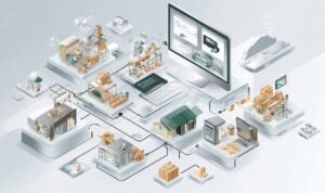 A data center complex facing high power demand, permit hurdles, and long build timelines that slow AI deployment.