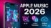 Apple Replay 2026 page listing top-played songs plus monthly summaries and earlier-year replays in one view.