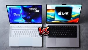 Asus ExpertBook Ultra and MacBook Pro side-by-side comparison