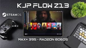 Close view of the Ryzen Max Plus 395 platform details showing 16 cores and 32 threads for gaming workloads.