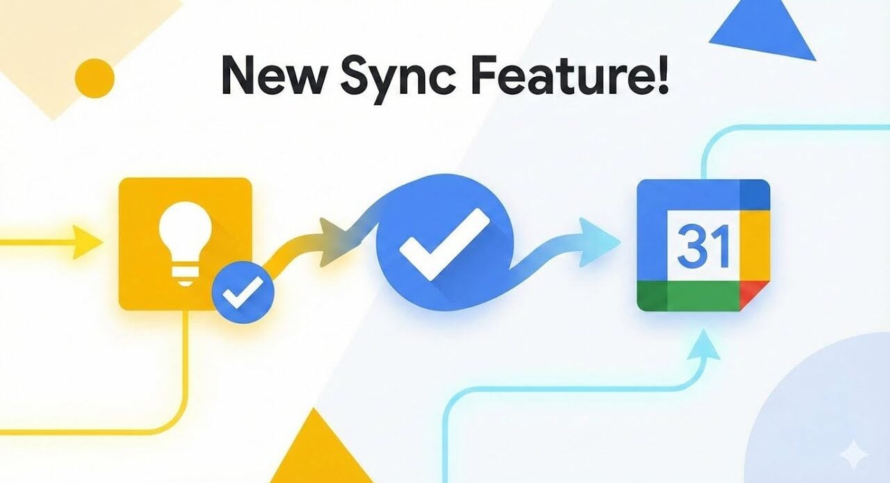 A Keep reminder synced to Google Calendar as a task, showing a link back to the original note.