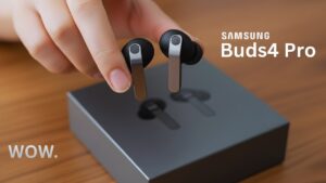 Close-up of Galaxy Buds 4 Pro showcasing the refined silicone ear tips