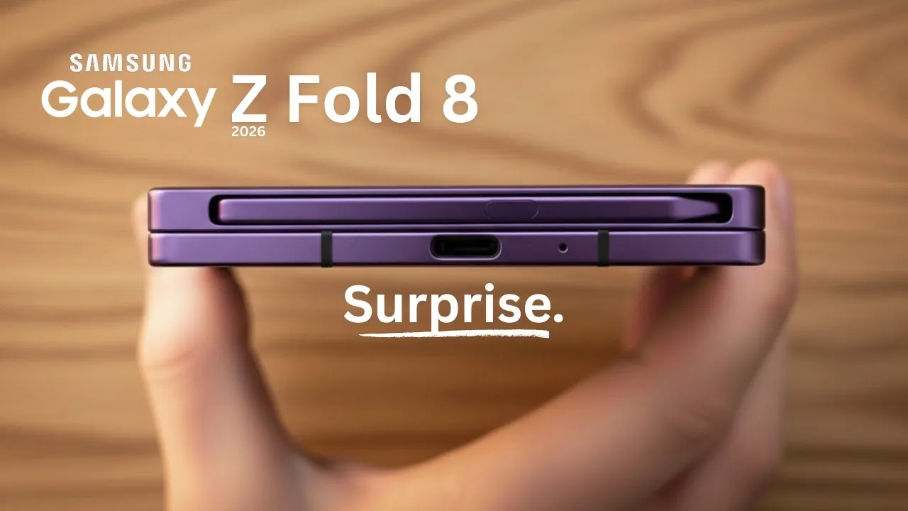 Close-up of the Galaxy Z Fold 8’s advanced foldable camera system