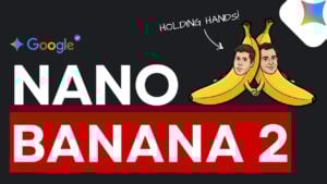 Screenshot of Google Nano Banana 2 generating a 4K image with adjustable aspect ratio and prompt settings.