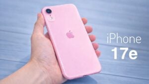 iPhone 17e showcasing its dynamic island feature and OLED display