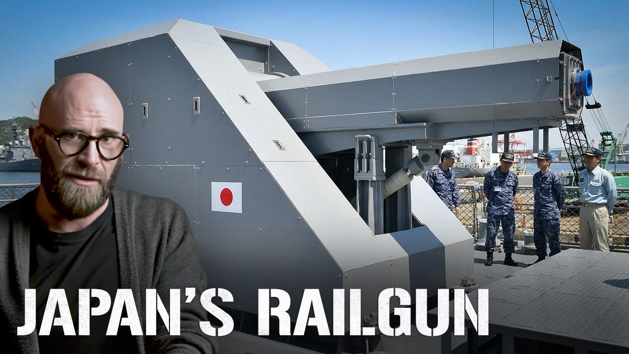 Technicians inspect the railgun barrel after repeated firings, focusing on wear after more than 120 shots.